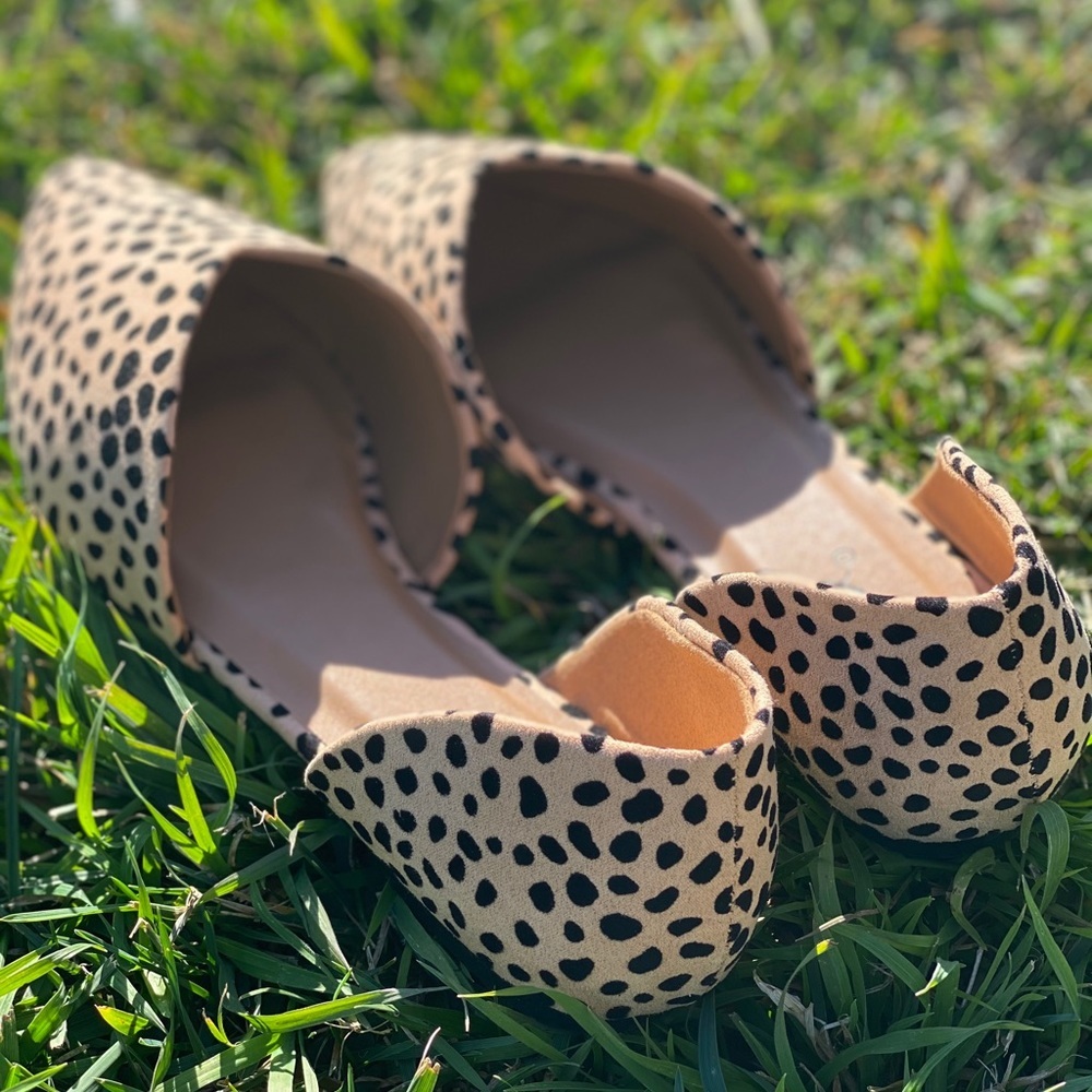 LAST ONE - Leopard Print Pointy Toe Slip On Mule Shoes SIZE 5.5 - Picture 3 of 7
